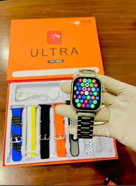 7 in 1 Smart Watch - 7 Straps Smart watch Ultra watch 8 for Gift - 7in1 Smart watch for Boys - 7 in 1 Ultra Smart watch for Girls - Ultra 7 in 1 strap - Smart watch with 7 straps - Smart watch 7 in 1 - Ultra Smart watch 7 straps - Smartwatch Ultra 8 watch