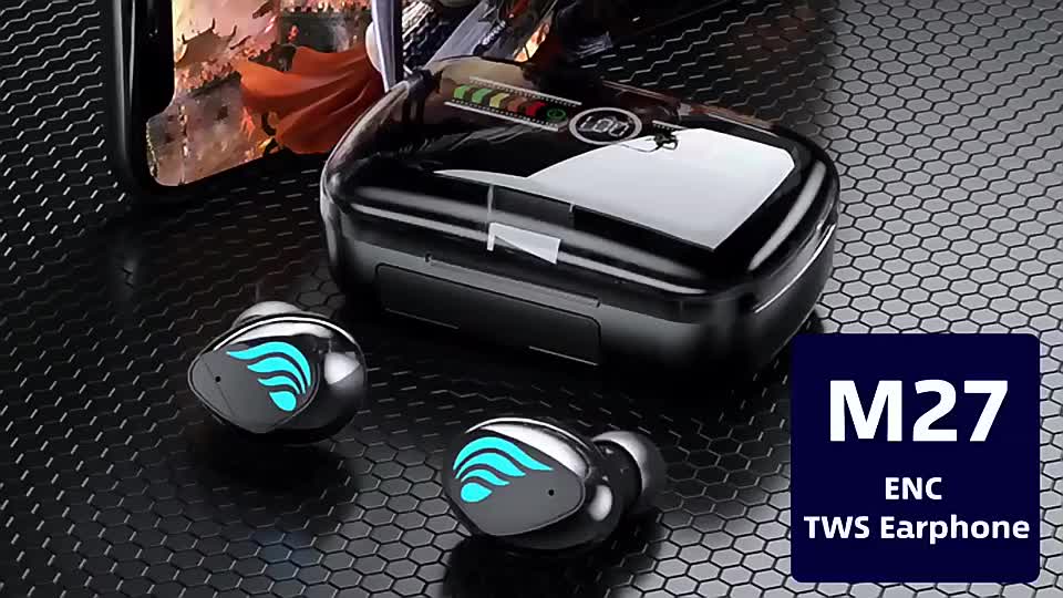 M27 TWS Wireless Earphones Bluetooth5.3 Stereo Headphones Sport Waterproof Earbuds Headset Charging Box