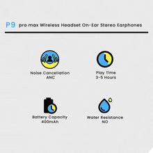 P9 pro Max Bluetooth Wireless Headphones | Powerful Bass | Adjustable & Foldable | Clear Sound